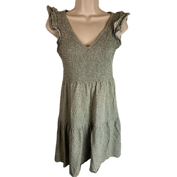 Ann Taylor Loft Petites Green Smocked Dress XSP XS - Picture 8 of 11